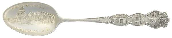 States & Cities Souvenir Spoons(Sterling) Washington DC Five O'Clock Spoon