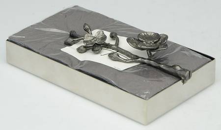 Black Orchid (Giftware) Rectangular Towel Holder with Guest Towels & Weight