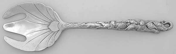 Endangered Kingdom (Aluminum, Hollowware) Solid Salad Serving Fork