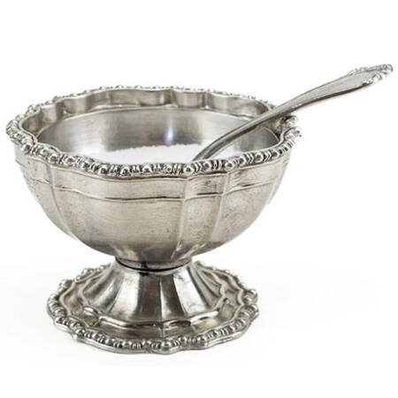 Vintage Pewter (Pewter, Hollowware) Open Master Salt with Spoon