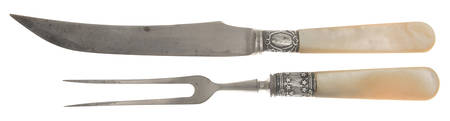 Pearl Handle 1 (Sterling) Pearl Handle Small Stnls Bld,Steak 2Pc Carving Set