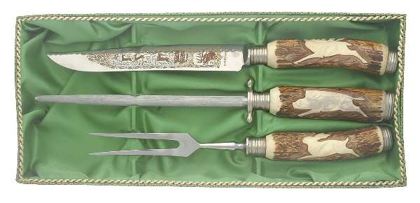 AWJ6 (Stainless) 3 Piece Carving Set Stainless Blade with Box
