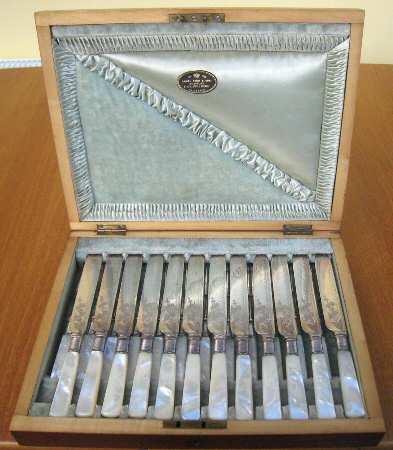 Pearl Handle 1 (Silverplate) Dessert Knife with Silverplate Blade