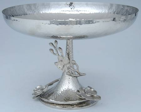 White Orchid (Nickelplate, Hollowware) 11" Round Footed Centerpiece