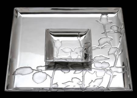 Rose (Aluminum, Hollowware) 2 Piece Chip & Dip Set