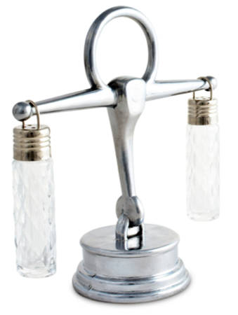 Equestrian (Aluminum, Hollowware) Hanging Salt/Pepper Shaker Set w/Holder