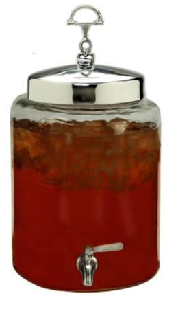 Equestrian (Aluminum, Hollowware) Glass Beverage Server with Metal Lid