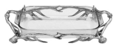 Antler (Pewter, Hollowware) 21" Casserole Holder & Pyrex Liner