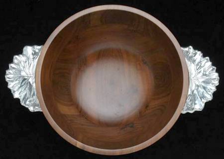 Organic Garden (Aluminum, Hollowware) 12" Wood Salad Serving Bowl