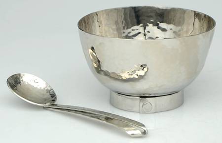 Rivet (Stainless, Hollowware) Serving Nut Bowl & Spoon Set