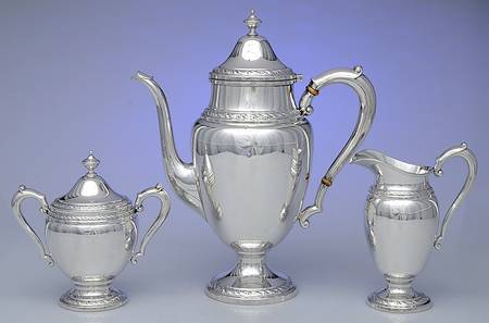 816 (Sterling, Hollowware) 3-Piece Coffee Set with Coffee Pot
