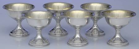 12 (Sterling, Hollowware) Weighted Champagne/Sherbet - Set of 6