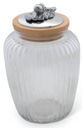 Forest (Aluminum, Hollowware) Large Glass Canister & Metal Lid