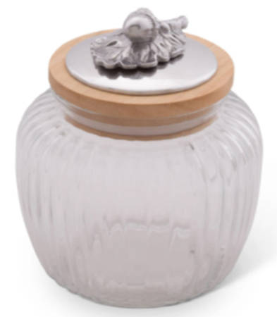 Forest (Aluminum, Hollowware) Medium Glass Canister & Metal Lid