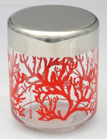 Mediterraneo (Stnls, Hollowware) Medium Glass Canister & Metal Lid