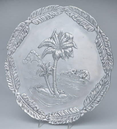 Palm Tree (Aluminum, Hollowware) 13" Round Tray
