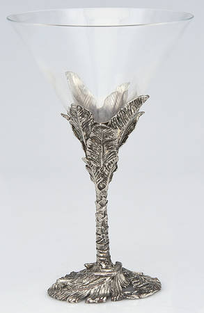 Palm Tree (Aluminum, Hollowware) Martini with Glass Bowl