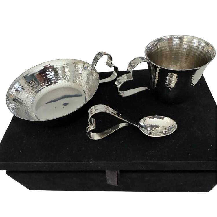 Heart (Silverplate) Curved Handle Baby Spoon