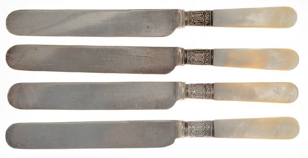 Pearl Handle Flatware 1 (Slvp) Breakfast Knives with Silverplate Blade - Set of 4