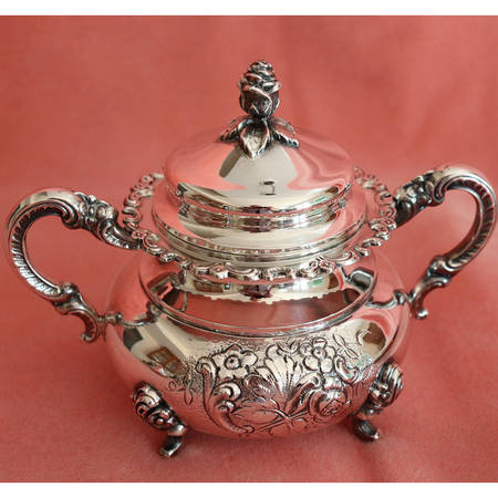 AHD4 9Sterling, Hollowware) Sugar Bowl & Lid
