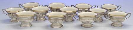 Sterling Hollowware Bouillon Cup with Lenox Liner - Set of 12