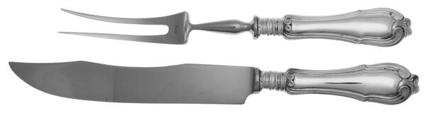 Borgia (Sterling) Large 2-Piece Roast Carving Set w/Stainless Blade