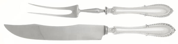 Villa D'Este (Sterling) Large 2-Piece Roast Carving Set w/Stainless Blade