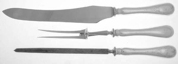 Brentwood (Sterling) Large 3-Piece Roast Carving Set w/ Stainless Blade