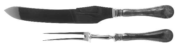 Brentwood (Sterling) Large 2-Piece Roast Carving Set w/Stainless Blade