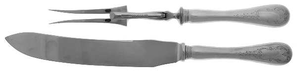Brentwood (Sterling) Small Stainless Blade 2-Piece Steak Carving Set