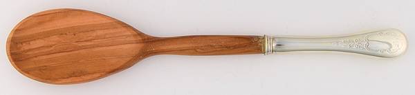 Brentwood (Sterling) Salad Serving Spoon with Wooden Bowl