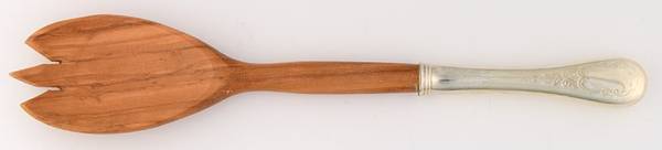 Brentwood (Sterling) Salad Serving Fork with Wooden Prongs