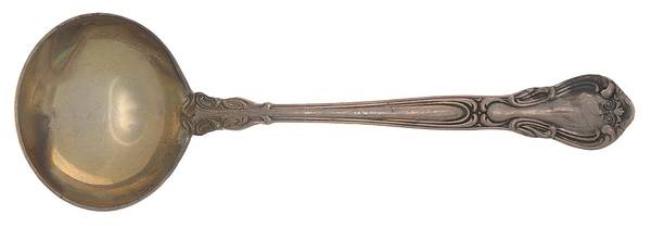 Chantilly (Sterling, No Monograms) Round Bowl Soup Spoon (Bouillon)