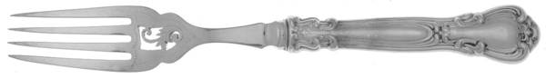 Chantilly (Sterling, No Monograms) Ind Bright Cut Hollow Hdl Fish Fork W/Plated Tines