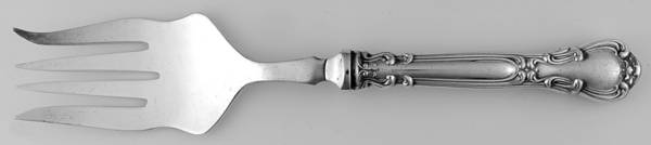 Chantilly (Sterling, No Monograms) Medium Cold Meat Serving Fork, Plated Tines
