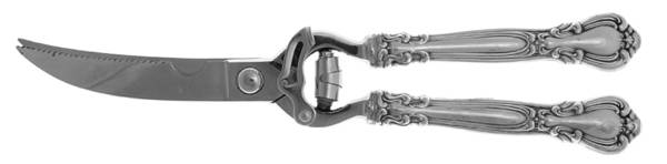 Chantilly (Sterling, No Monograms) Poultry Shears with Stainless Blades