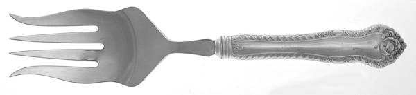 Gadroon (Sterling, No Monograms) Medium Cold Meat Serving Fork, Plated Tines