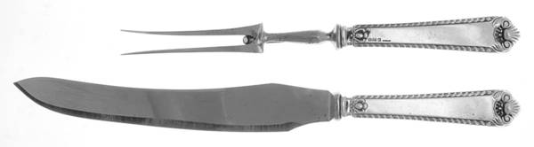 George II-Plain (Sterling, 1914) Large 2-Piece Roast Carving Set w/Stainless Blade