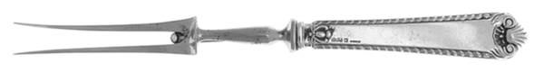 George II-Plain (Sterling, 1914) Large Stainless-Prong Roast Carving Fork