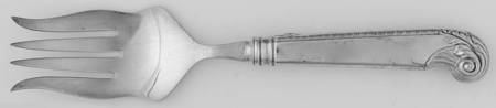 George II-Plain (Sterling, 1914) Salad Serving Fork W/Hollow Pistol Handle