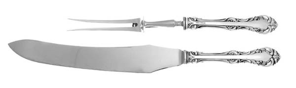 Laurentian (Sterling) Large 2-Piece Roast Carving Set w/Stainless Blade