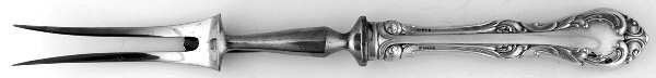 Laurentian (Sterling) Small Steak Carving Fork with Stainless Prongs
