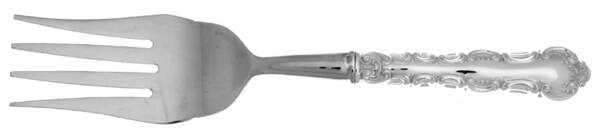 Louis De France (Silverplate) Cold Meat Fork Large, Stainless Tines HC