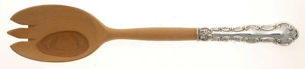 Louis De France (Silverplate) Salad Serving Fork with Wooden Prongs