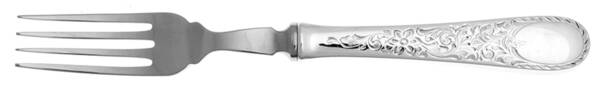 London Engraved (Sterling, 1914, No Monograms) Individual Hollow Fish Fork, Stainless Tines