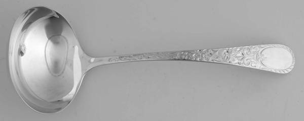 London Engraved (Sterling, 1914, No Monograms) Solid Gravy Ladle