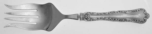 Louis XV (Sterling, 1914) Medium Cold Meat Serving Fork, Plated Tines