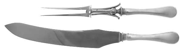 Old English (Sterling) Large 2-Piece Roast Carving Set w/Stainless Blade
