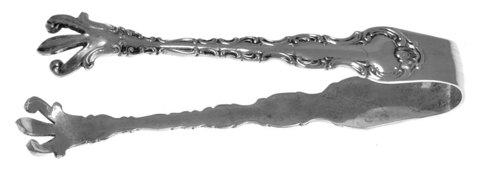 Pompadour (Sterling, 1914, No Monograms) Small Sugar Tongs