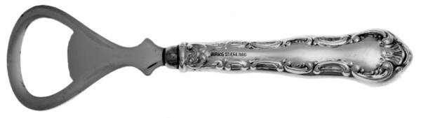 Pompadour (Sterling, 1914, No Monograms) Bottle Opener with Stainless Bowl